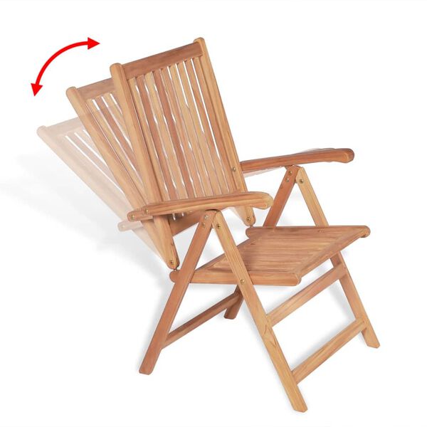 vidaXL 7 Piece Garden Dining Set Solid Teak Wood