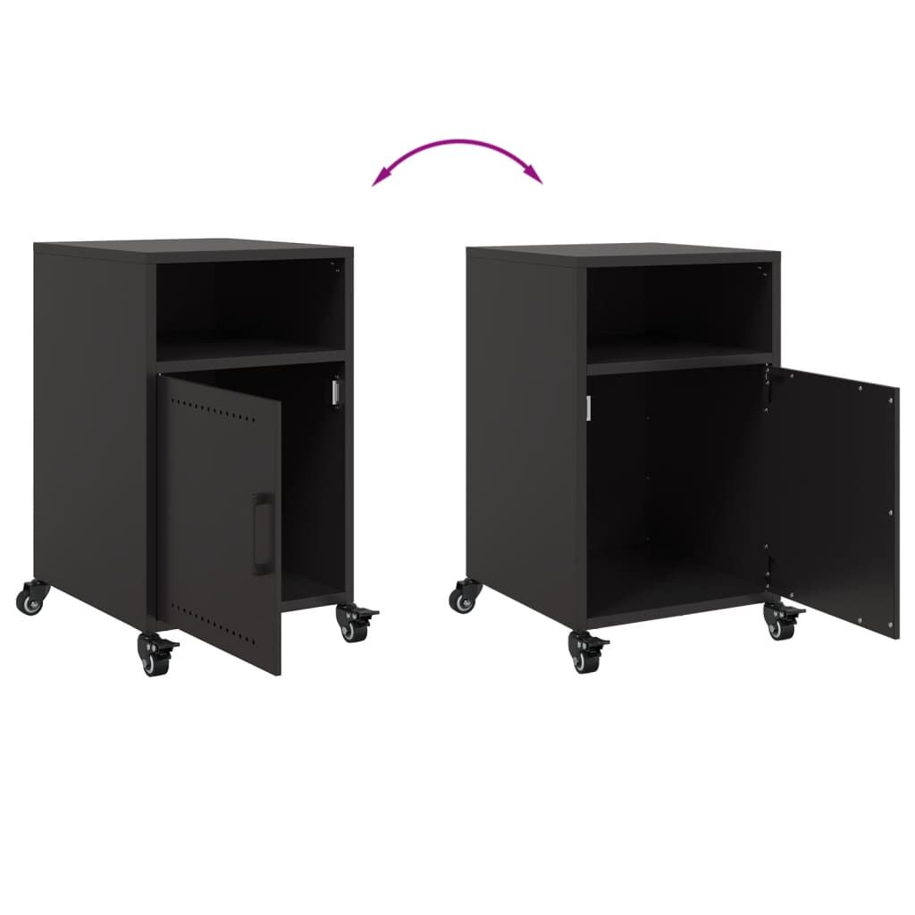 vidaXL Bedside Cabinet Black 36x39x59 cm Steel