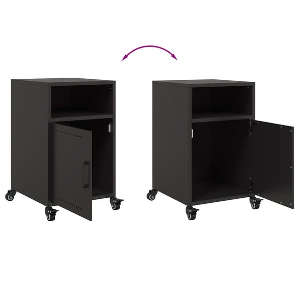 vidaXL Bedside Cabinet Black 36x39x59 cm Steel