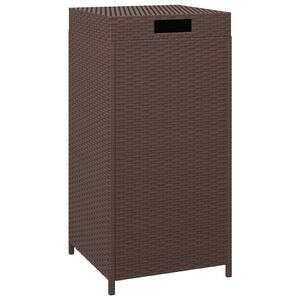 vidaXL Trash Bin Brown 40x40x80 cm Poly Rattan