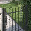 vidaXL Fence Gate Single Door with Arched Top Steel 1x1 m Black
