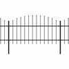 vidaXL Garden Fence with Spear Top Steel 1603.5x125 cm Black
