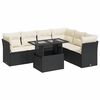 vidaXL 7 Piece Garden Sofa Set with Cushions Black Poly Rattan