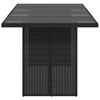 vidaXL Garden Table with Glass Top Black 190x80x74 cm Poly Rattan