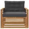 vidaXL Outdoor Sofa Set Solid Acacia Wood and Polyester Natural