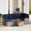 vidaXL Garden Sofa Set with Cushion 7 pcs Grey Poly Rattan