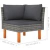 vidaXL 7 Piece Garden Lounge Set Poly Rattan and Eucalyptus Wood Grey