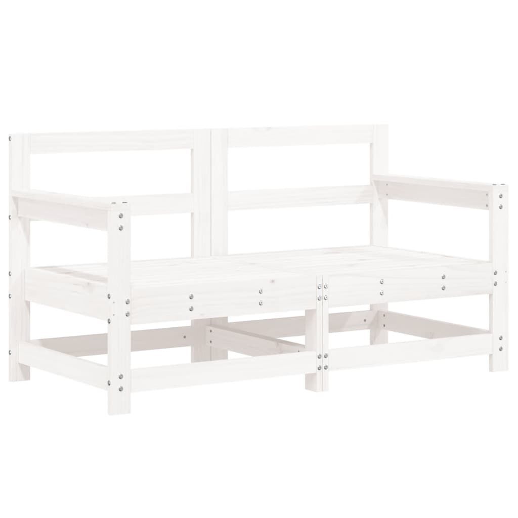 vidaXL 7 Piece Garden Lounge Set White Solid Wood Pine