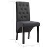 vidaXL Dining Chairs 2 pcs Dark Gray Fabric