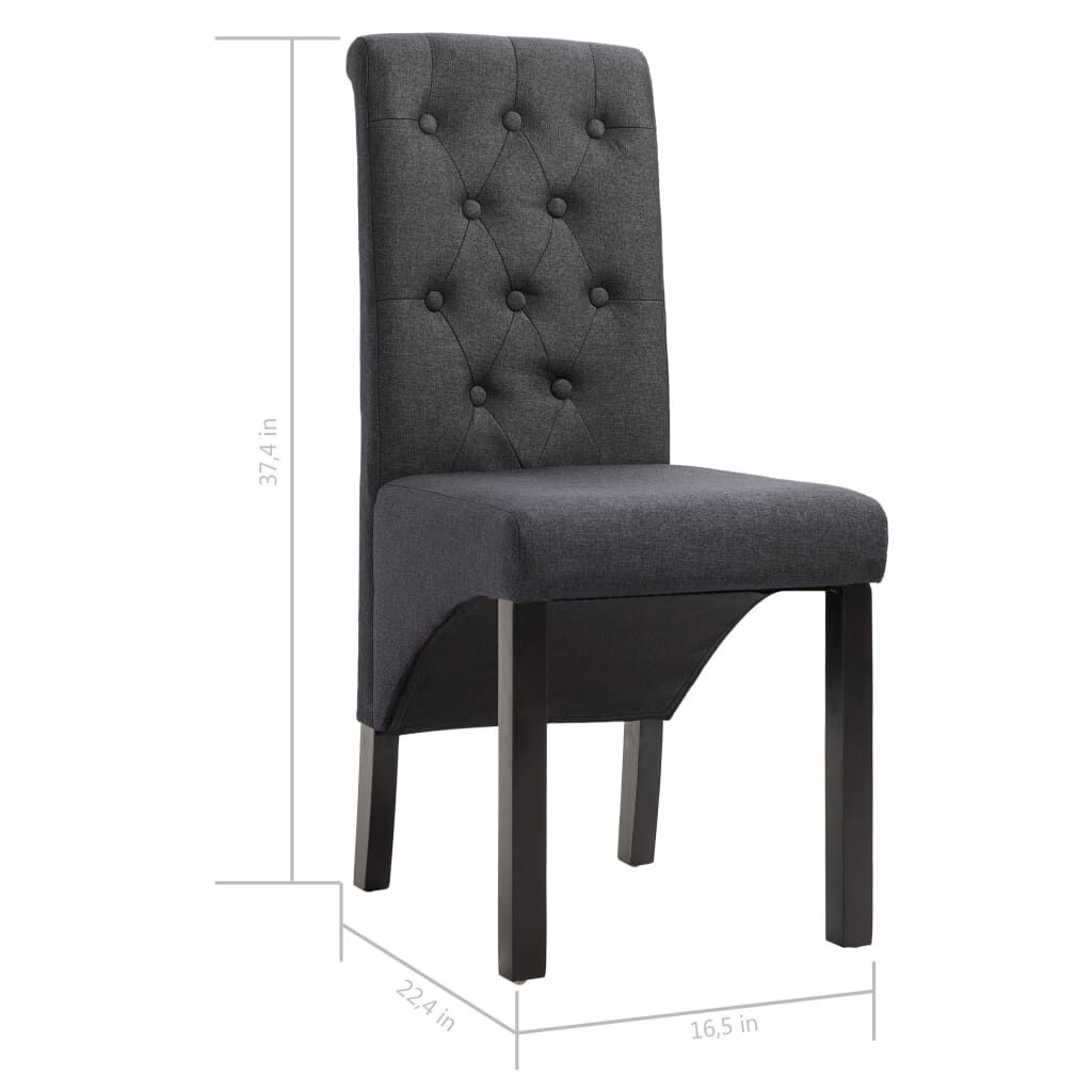 vidaXL Dining Chairs 2 pcs Dark Gray Fabric
