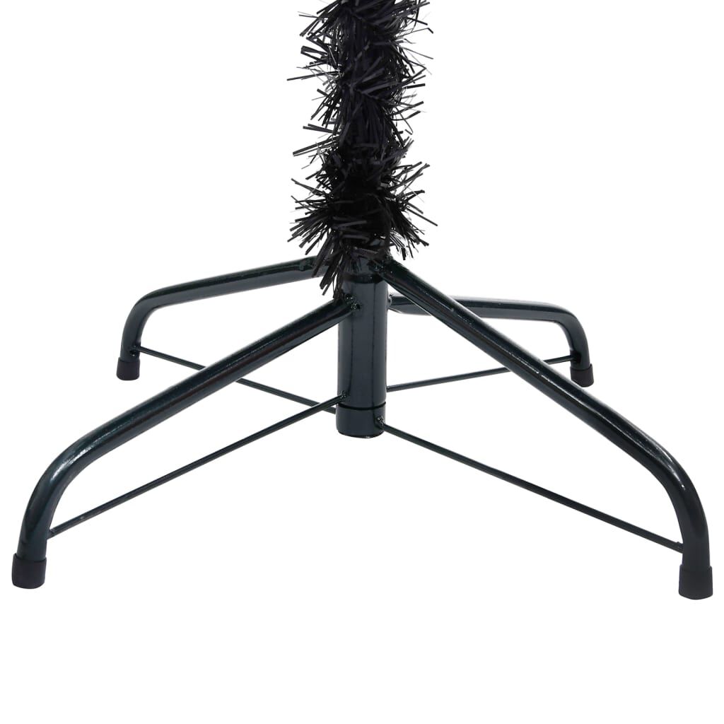 vidaXL Artificial Pre-lit Christmas Tree with Stand Black 240 cm PVC
