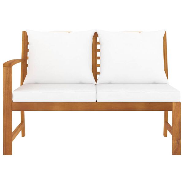 vidaXL Garden Bench 114.5 cm with Cream Cushion Solid Acacia Wood