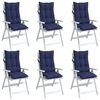 vidaXL Highback Chair Cushions 6 pcs Navy Blue Oxford Fabric