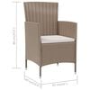 vidaXL Garden Chairs with Cushions 2 pcs Poly Rattan Beige