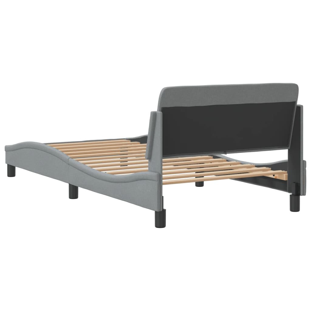 vidaXL Bed Frame without Mattress Light Grey 100x203 cm Fabric