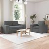 vidaXL Sofa 2 pcs Dark Grey 162 x 80 x 82 cm Fabric
