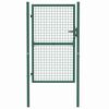vidaXL Fence Gate Steel 100x150 cm Green