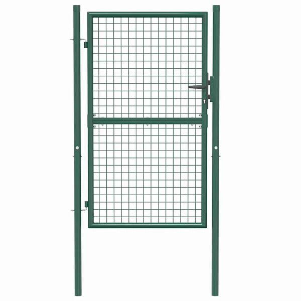 vidaXL Fence Gate Steel 100x150 cm Green