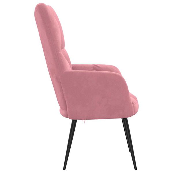 vidaXL Relaxing Chair Pink Velvet