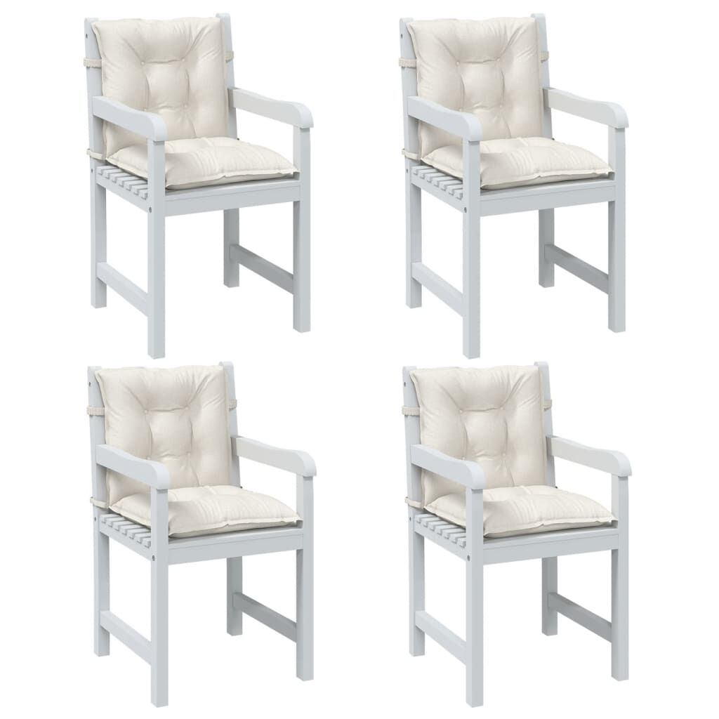 vidaXL Lowback Chair Cushions 4 pcs Melange Cream 100x50x7 cm Fabric