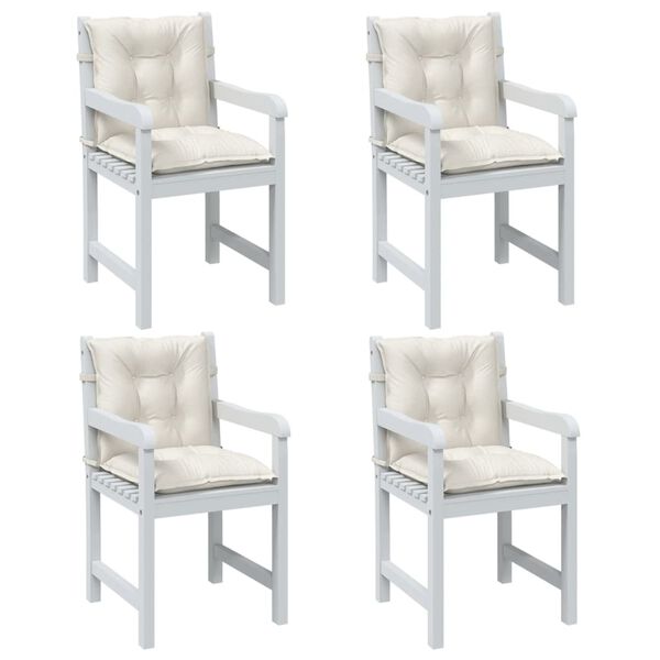 vidaXL Lowback Chair Cushions 4 pcs Melange Cream 100x50x7 cm Fabric