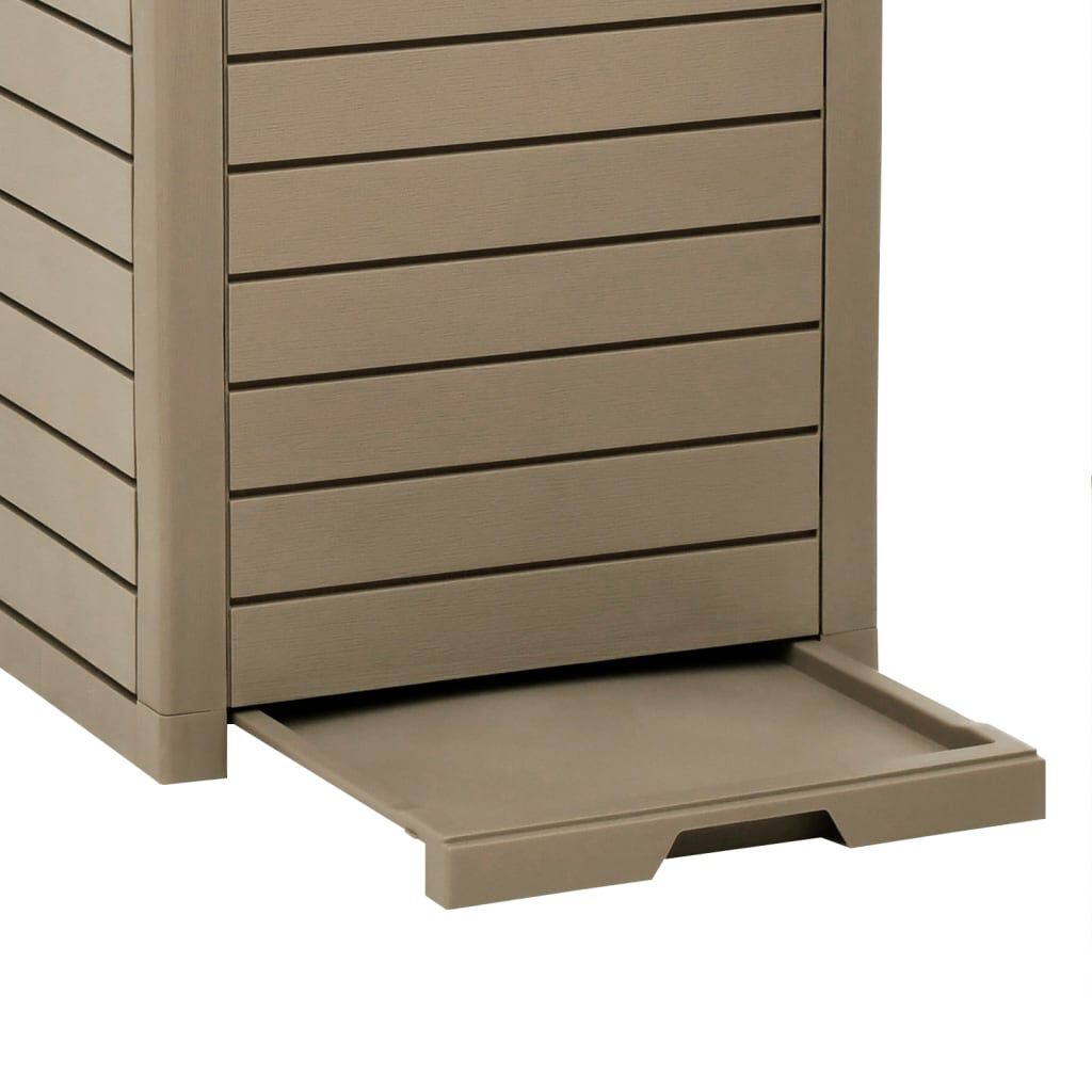 vidaXL Outdoor Garbage Bin Light Brown 41x41x86 cm Polypropylene