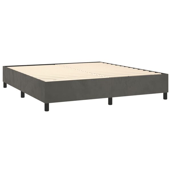 vidaXL Box Spring Bed Frame Dark Grey California King Velvet (US Only)