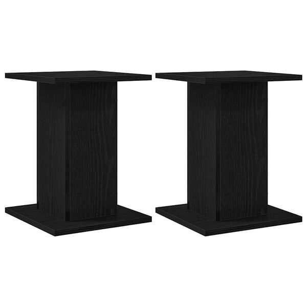 vidaXL Speaker Stands 2 pcs Black oak 30 x 30 x 40 cm Engineered wood