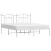 vidaXL Metal Bed Frame without Mattress with Headboard White 183x213cm
