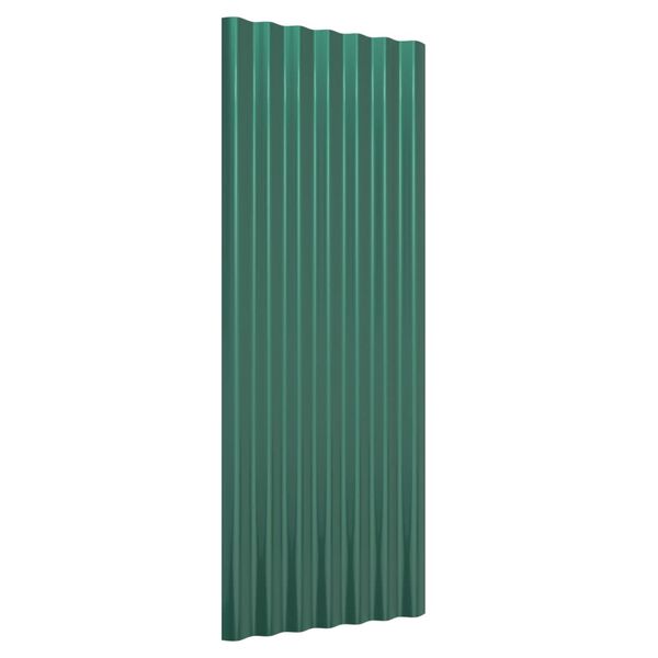 vidaXL Roof Panels 12 pcs Galvanised Steel Green 100x36 cm