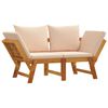 vidaXL Garden Bench with Cushions 2-in-1 Solid Wood Acacia