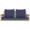 vidaXL Swing Bench with Cushions Grey 109x62x40 cm Poly Rattan