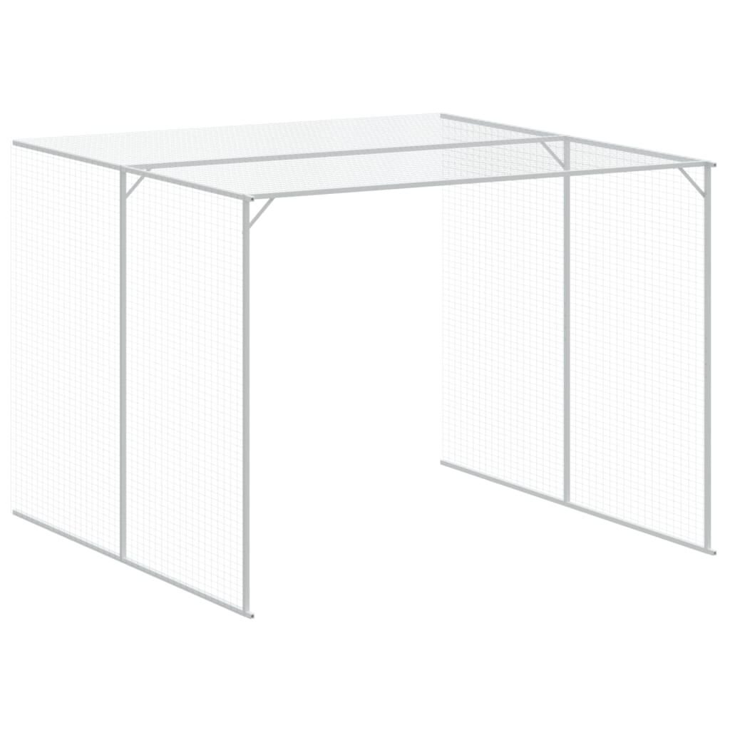 vidaXL Dog House with Run Anthracite 214x1069x181 cm Galvanised Steel