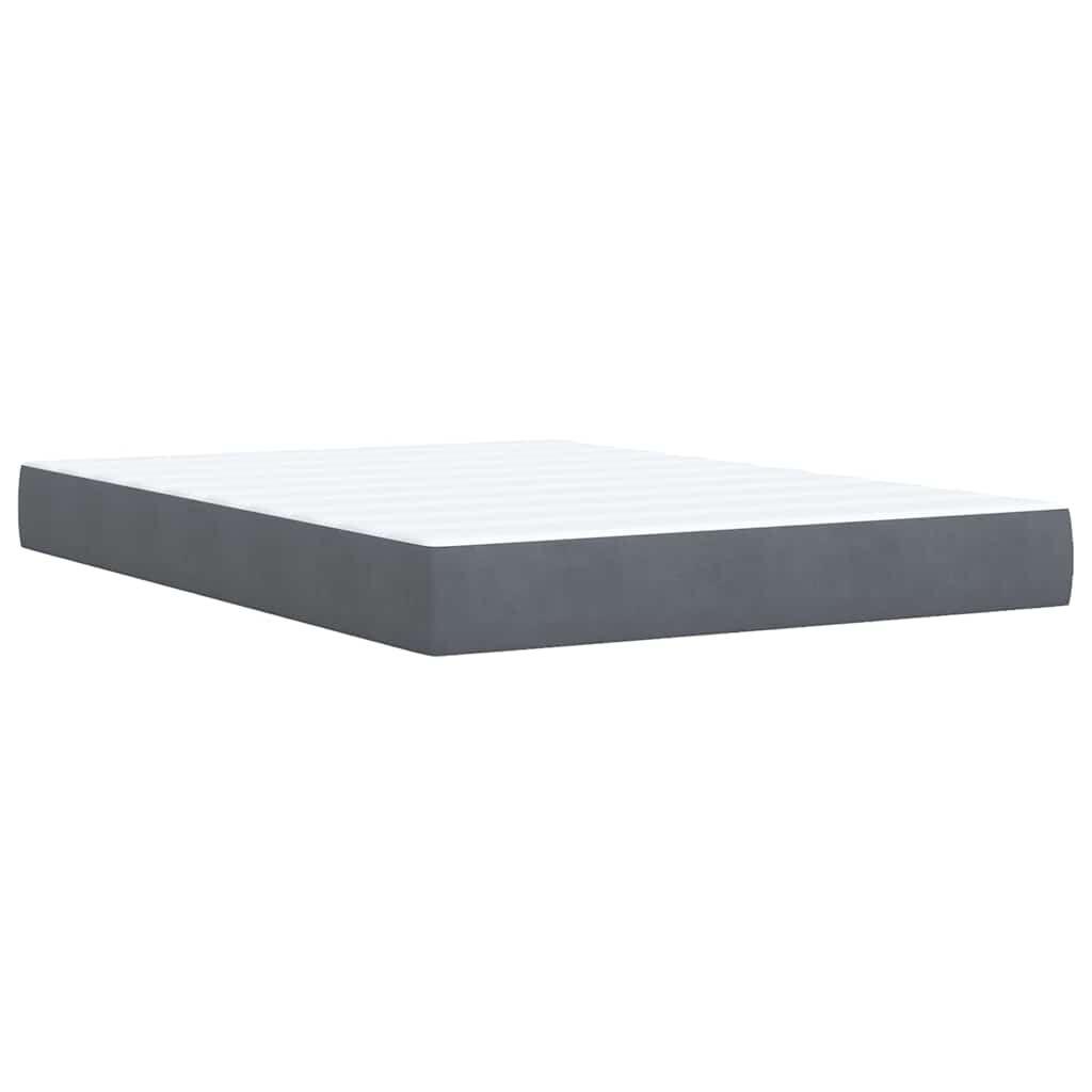 vidaXL Box Spring Bed with Mattress Light Grey Queen Velvet