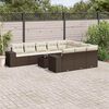 vidaXL 11 Piece Garden Sofa Set with Cushions Brown Poly Rattan