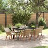 vidaXL Garden Dining Set with Cushion 7 pcs Beige Poly Rattan