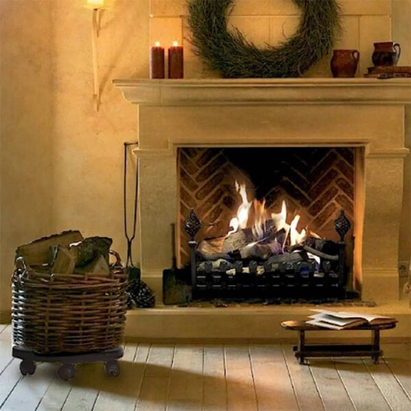 vidaXL Plant Trolleys with Wheels 2 pcs Diameter 30 cm Black 170 kg