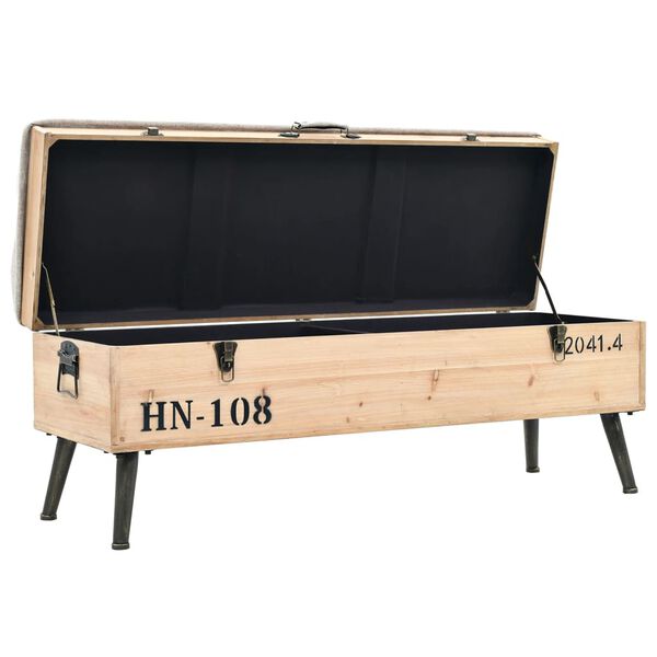 vidaXL Storage Bench 110 cm Solid Wood Fir