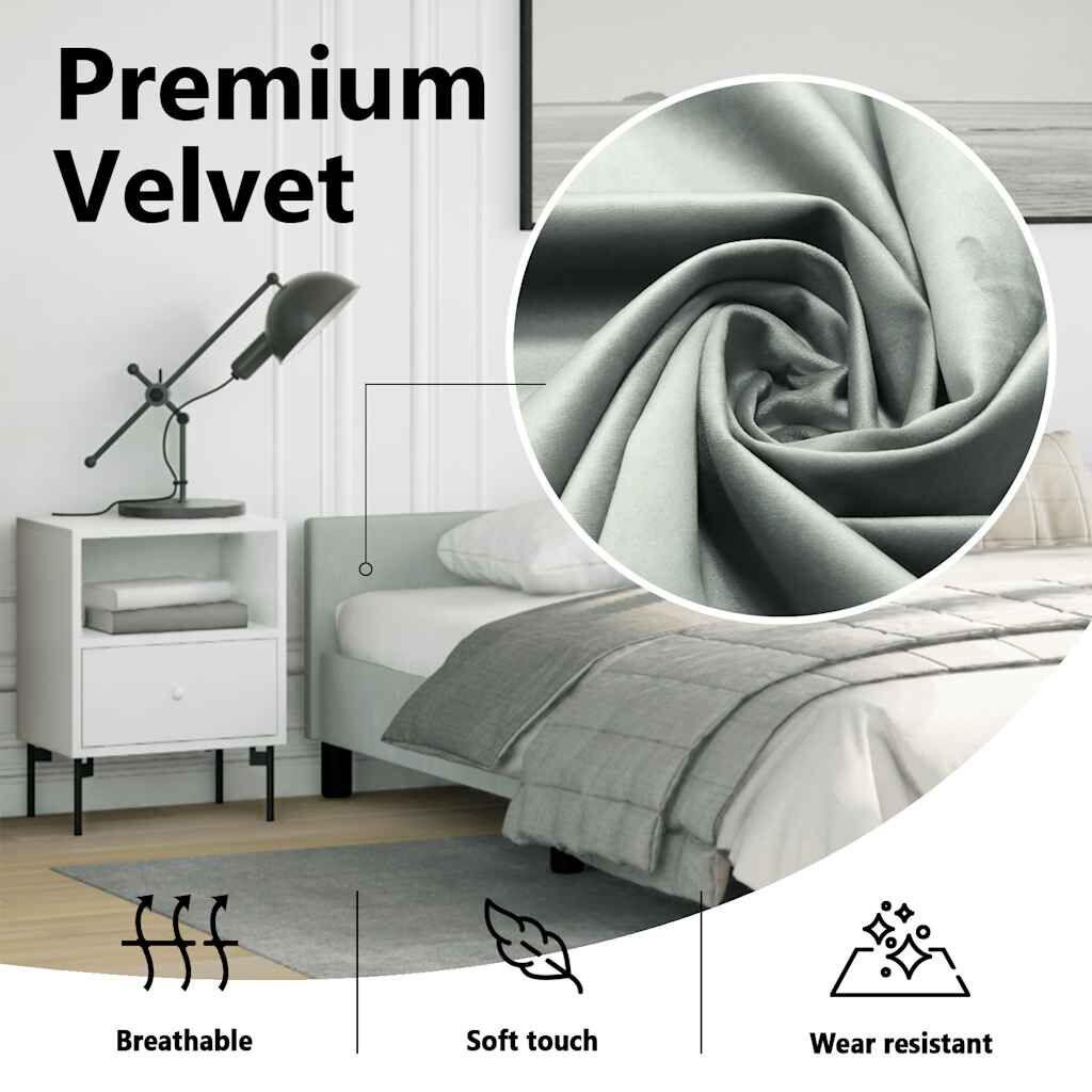 vidaXL Bed Frame without Mattress Light Grey 193x203 cm Velvet