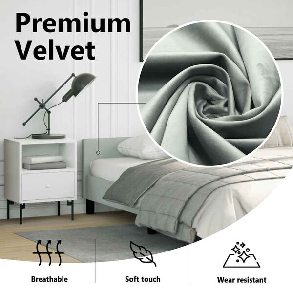 vidaXL Bed Frame without Mattress Light Grey 193x203 cm Velvet