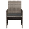vidaXL 3 Piece Bistro Set with Cushions Grey Poly Rattan