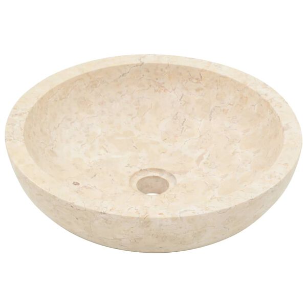 vidaXL Bathroom Vanity Cabinet with Cream Marble Sinks Solid Wood Teak