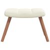 vidaXL Relaxing Chair with a Stool Cream White Velvet
