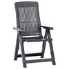 vidaXL Garden Reclining Chairs 2 pcs Plastic Anthracite