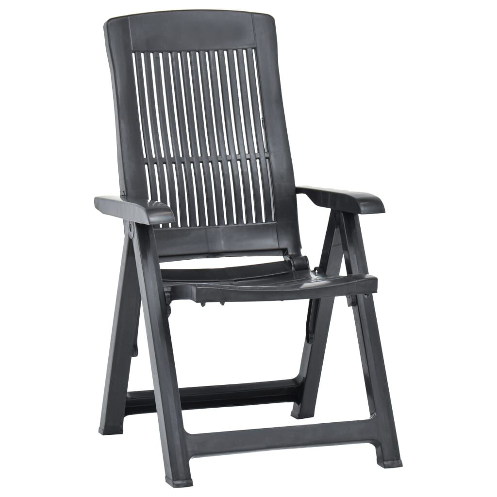 vidaXL Garden Reclining Chairs 2 pcs Plastic Anthracite