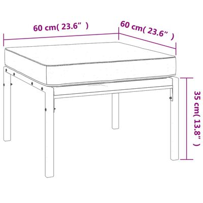 vidaXL Garden Footstools with Sand Cushions 2 pcs 60x60x35 cm Steel