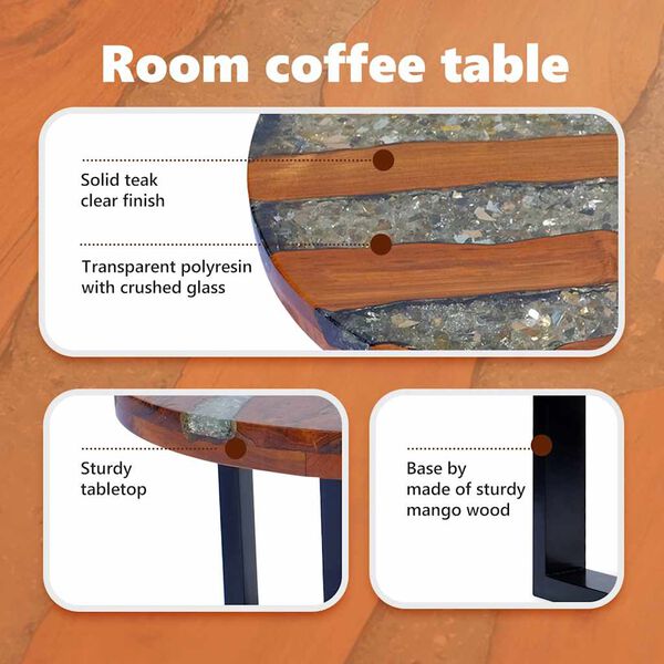 vidaXL Coffee Table Teak Resin 100x50 cm