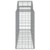 vidaXL Arched Gabion Baskets 7 pcs 200x50x80/100 cm Galvanised Iron