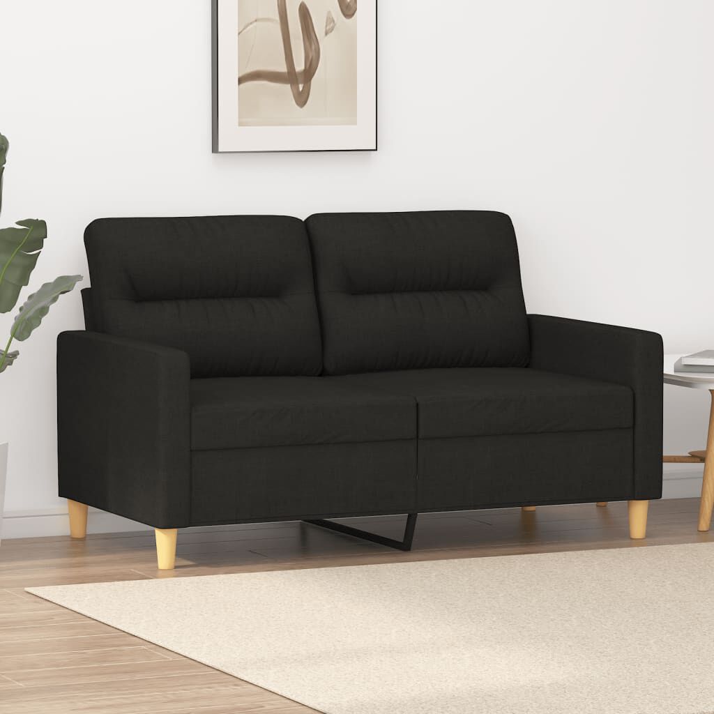 vidaXL 2-Seater Sofa Black 120 cm Fabric