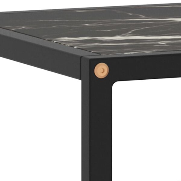 vidaXL TV Cabinet Black with Black Marble Glass 100x40x40 cm